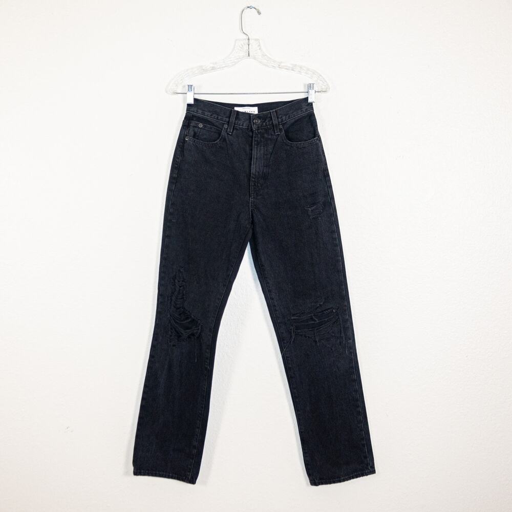 SLVRLAKE size 25 London High Rise Denim Jeans distressed Rip Washed Black